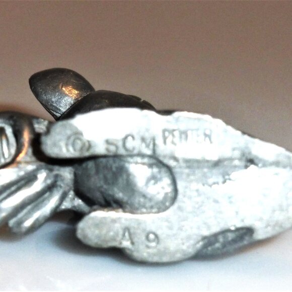 JW2 - Signed SCM Pewter MOUSE # A9 Vintage Mouse Vintage Pewter Crystal Ball - Picture 6 of 6